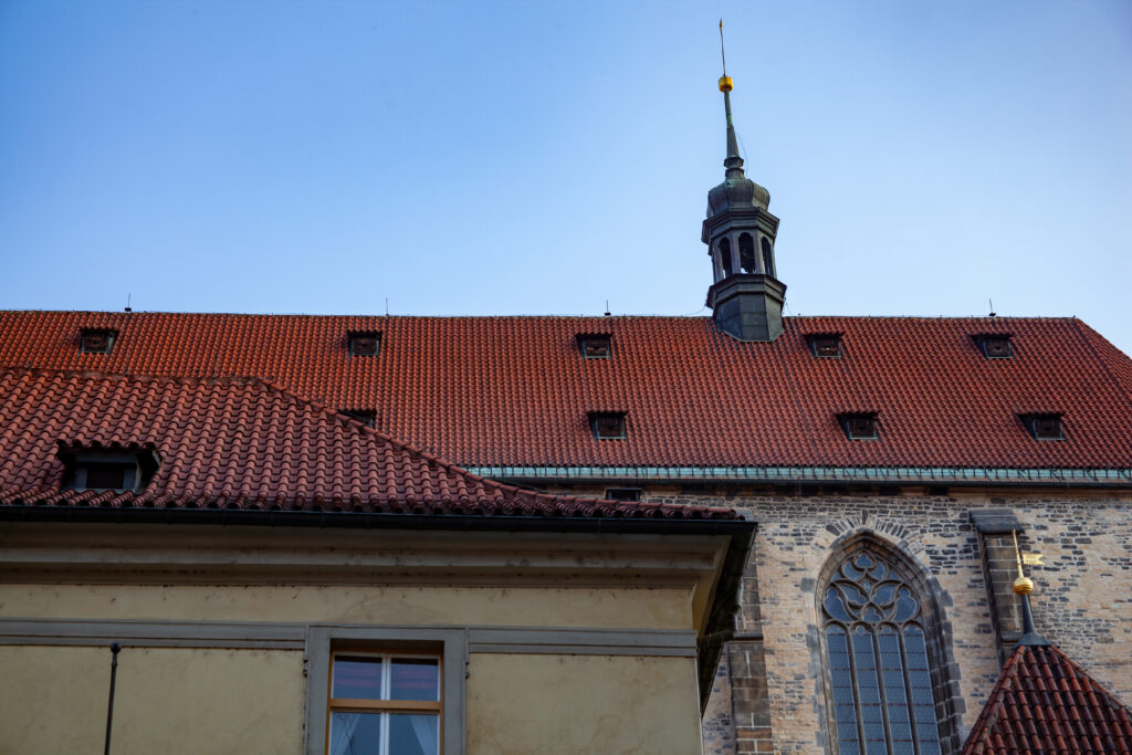 church tower under a soft sky