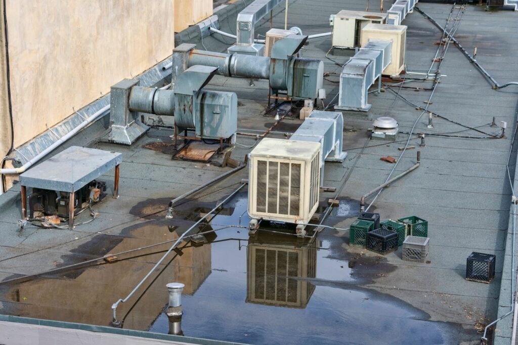 flat roof water damage