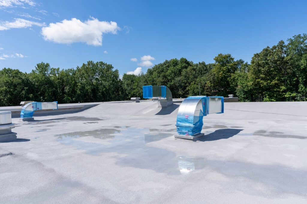 newly repaired flat roof