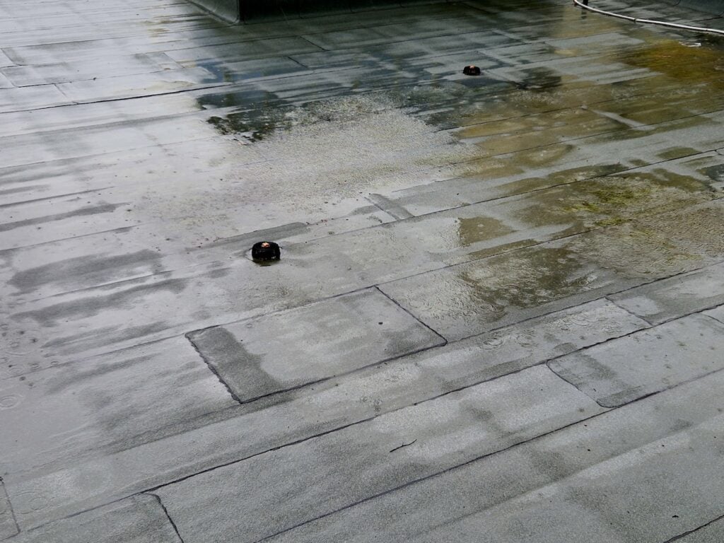 newly repaired flat roof