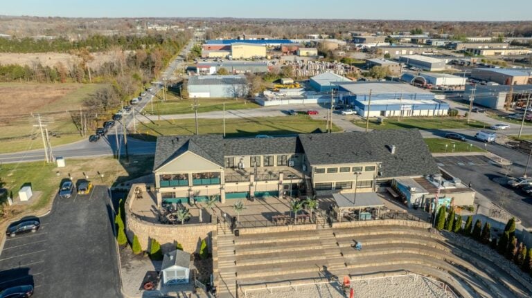 Commercial roof with shingles