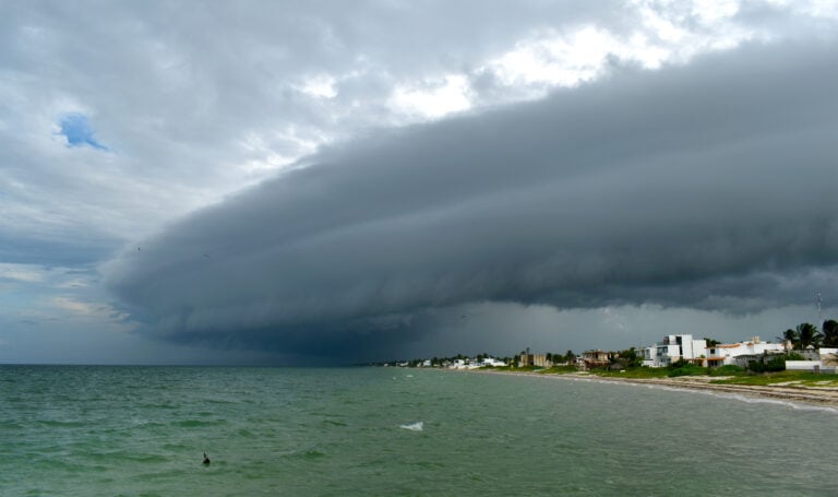 el niño 2026 hurricane season Tropical storm, hurricane over the Gulf of Mexico, black clouds over the ocean, Caribbean Sea