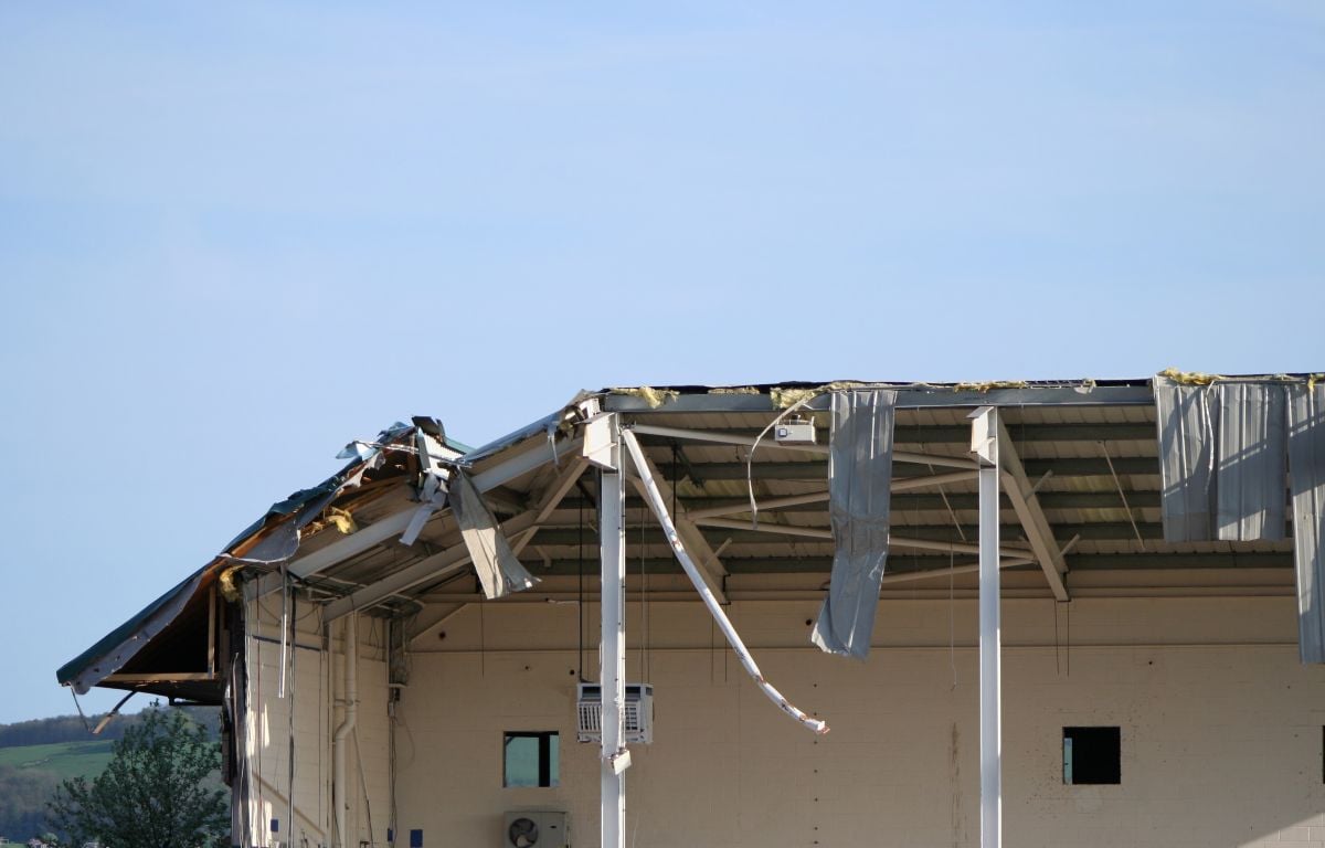 storm damage commercial building