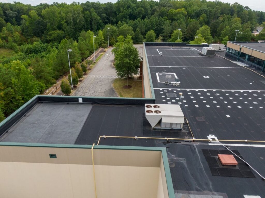 aerial view of EDPM roof 