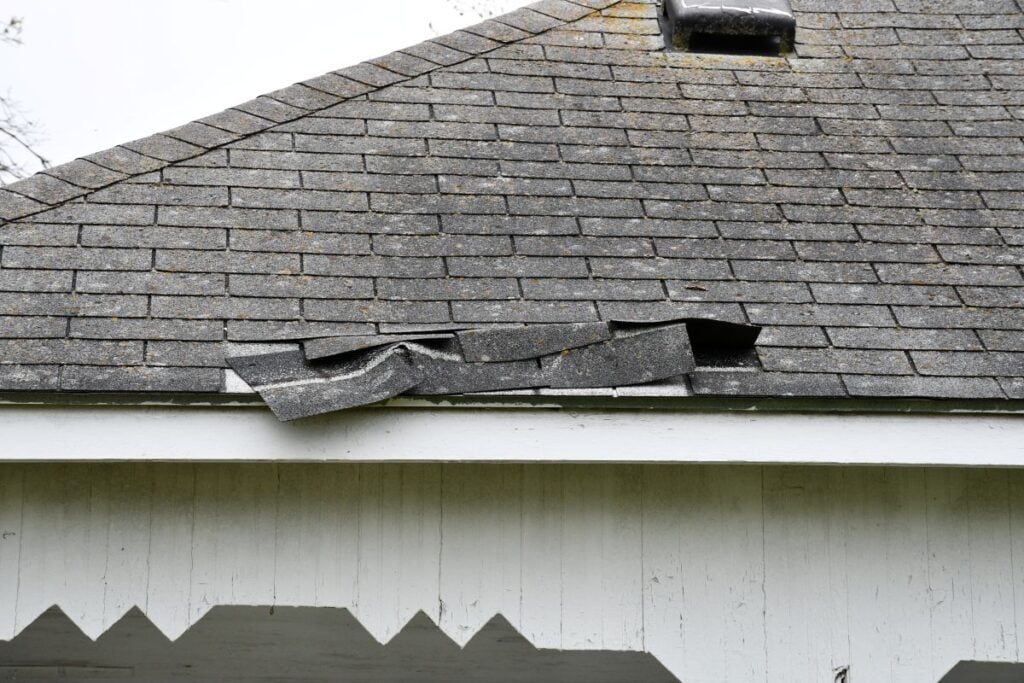 shingle loss wind damage to roof